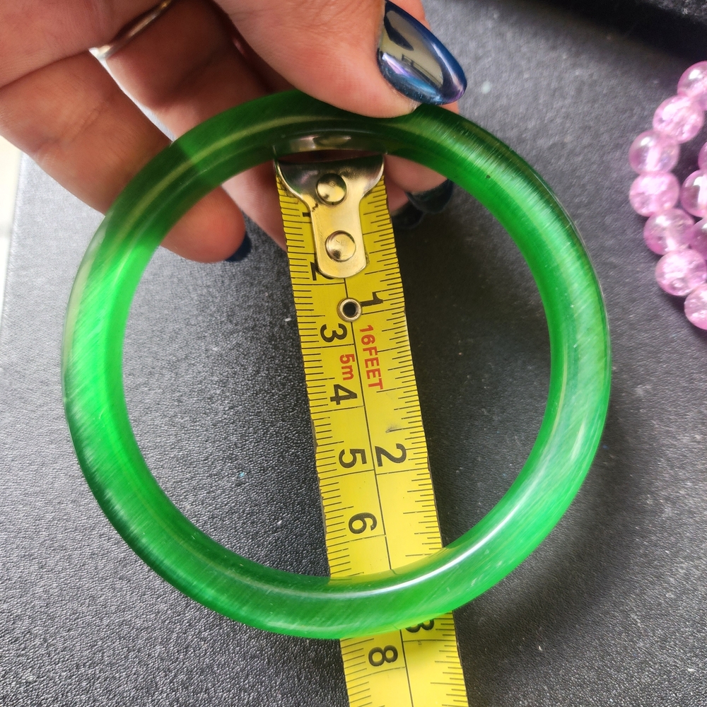 Green Cat Eye Bangle - image 7